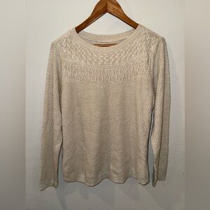 Croft & Barrow Women’s Cable-Knit Yoke Pullover Sweater – XL